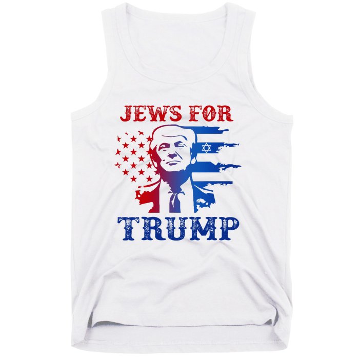 Jews For Trump 2024 Israel Usa Hebrew Election Jewish Vote Tank Top