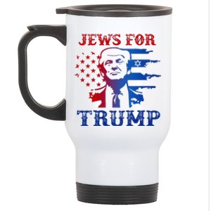 Jews For Trump 2024 Israel Usa Hebrew Election Jewish Vote Stainless Steel Travel Mug