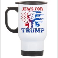 Jews For Trump 2024 Israel Usa Hebrew Election Jewish Vote Stainless Steel Travel Mug