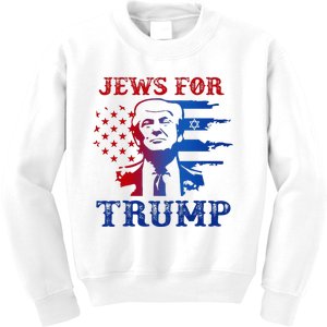 Jews For Trump 2024 Israel Usa Hebrew Election Jewish Vote Kids Sweatshirt