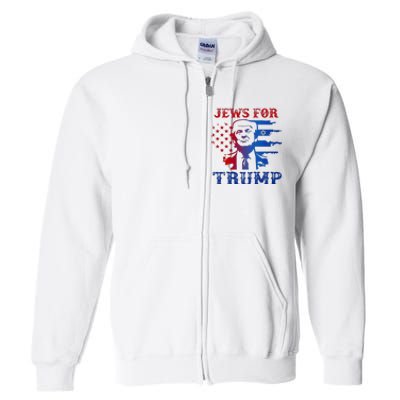 Jews For Trump 2024 Israel Usa Hebrew Election Jewish Vote Full Zip Hoodie