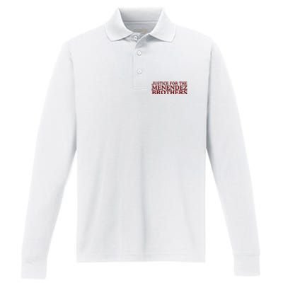 Justice For The Menendez Brothers Performance Long Sleeve Polo