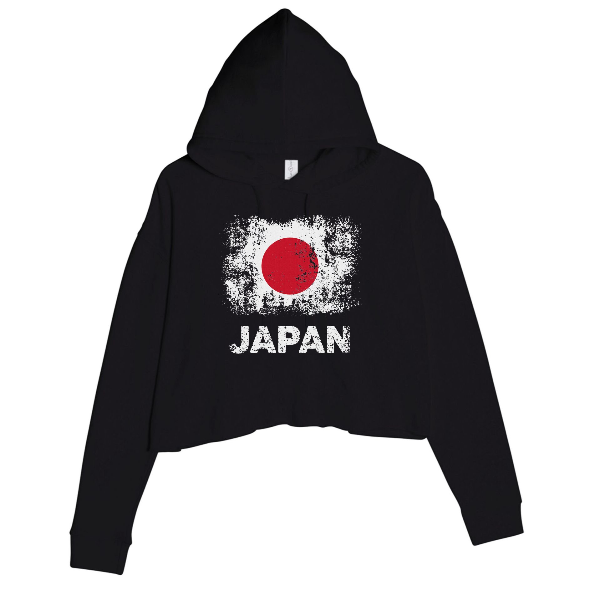 Japanese Flag Tokyo Patriotic Japan Flag Crop Fleece Hoodie