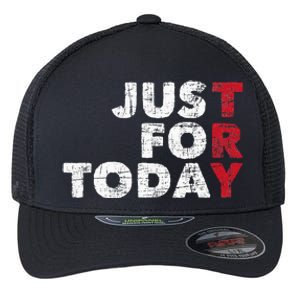 Just For Today Sobriety Anniversary Sober AA NA Recovery Flexfit Unipanel Trucker Cap