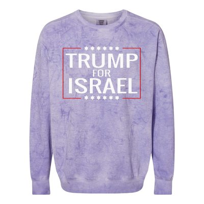 Jews For Trump 2020 Hebrew Rally Signjewish Israel Colorblast Crewneck Sweatshirt