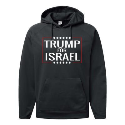 Jews For Trump 2020 Hebrew Rally Signjewish Israel Performance Fleece Hoodie