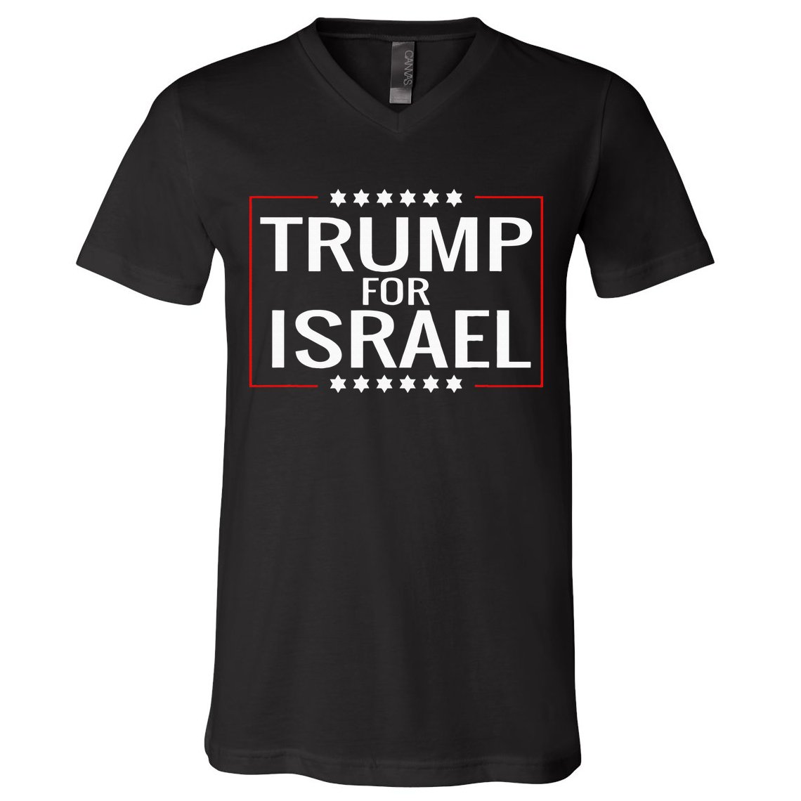 Jews For Trump 2020 Hebrew Rally Signjewish Israel V-Neck T-Shirt