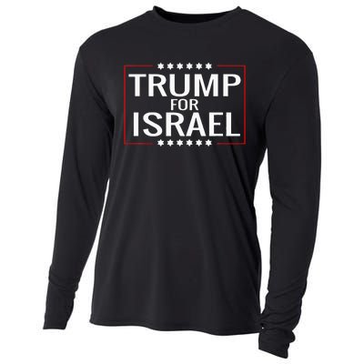 Jews For Trump 2020 Hebrew Rally Signjewish Israel Cooling Performance Long Sleeve Crew