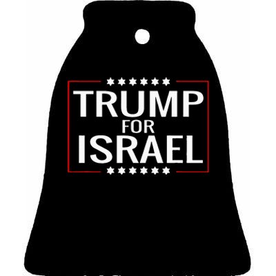 Jews For Trump 2020 Hebrew Rally Signjewish Israel Ceramic Bell Ornament