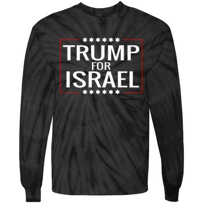 Jews For Trump 2020 Hebrew Rally Signjewish Israel Tie-Dye Long Sleeve Shirt