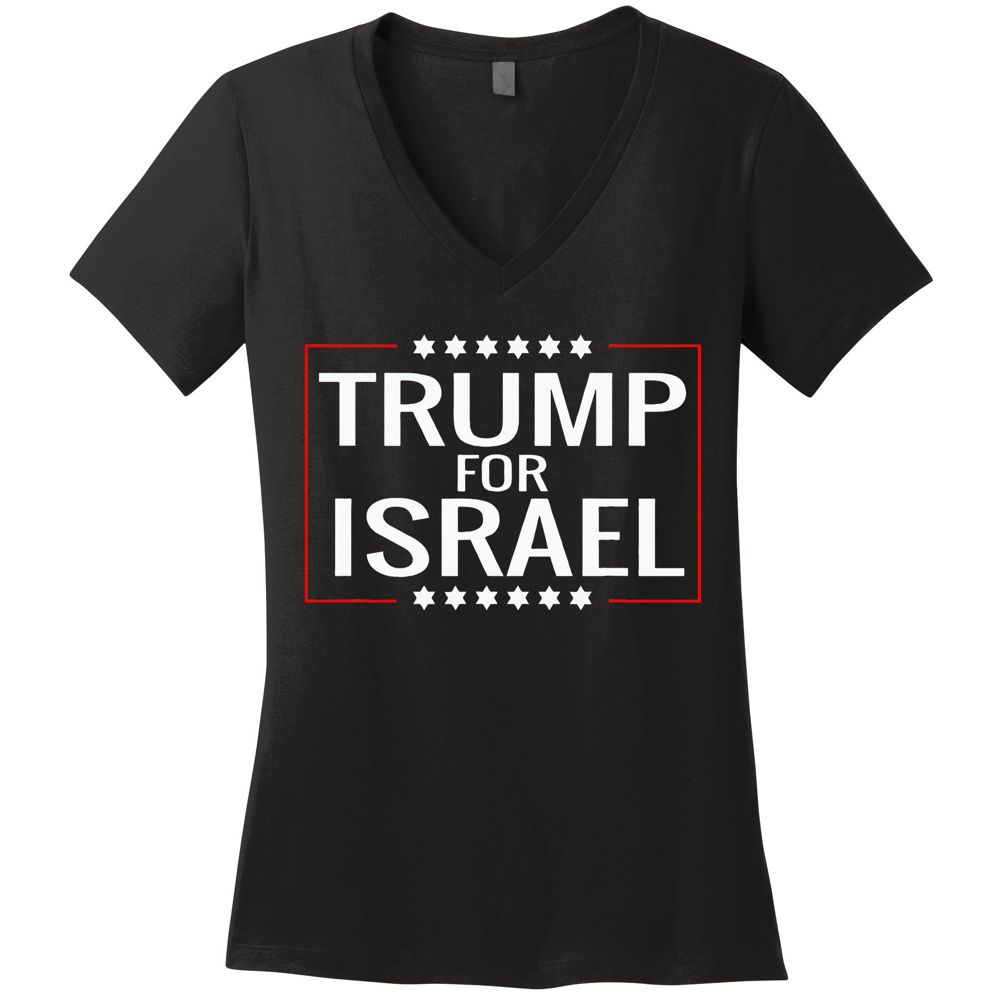 Jews For Trump 2020 Hebrew Rally Signjewish Israel Women's V-Neck T-Shirt