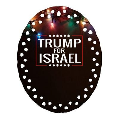 Jews For Trump 2020 Hebrew Rally Signjewish Israel Ceramic Oval Ornament