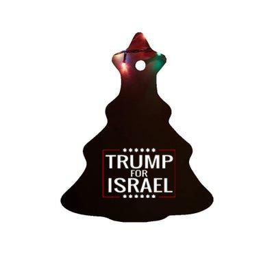 Jews For Trump 2020 Hebrew Rally Signjewish Israel Ceramic Tree Ornament