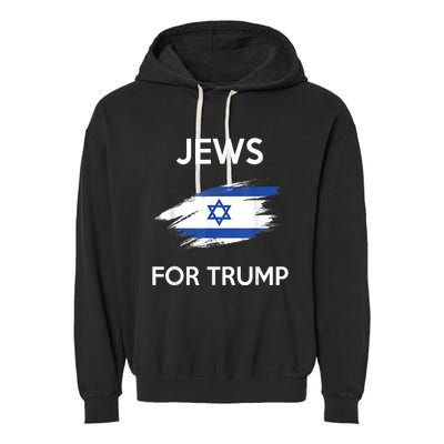 Jews For Trump Jew Support Trump Garment-Dyed Fleece Hoodie