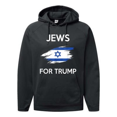 Jews For Trump Jew Support Trump Performance Fleece Hoodie