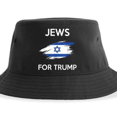 Jews For Trump Jew Support Trump Sustainable Bucket Hat