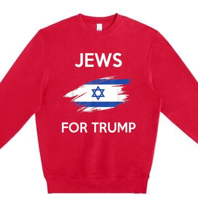 Jews For Trump Jew Support Trump Premium Crewneck Sweatshirt