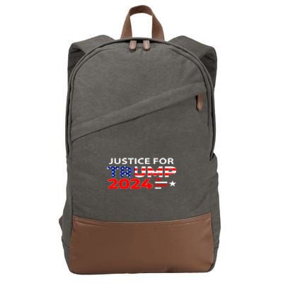 Justice For Trump Donald Trump 2024 Cotton Canvas Backpack