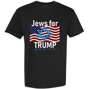 Jews For Trump American Flag Star Of David Hebrew Supporter Garment-Dyed Heavyweight T-Shirt