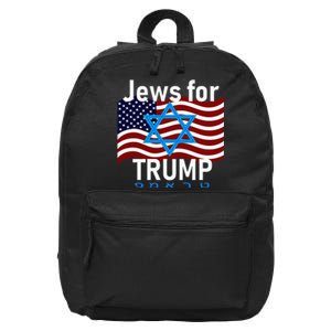 Jews For Trump American Flag Star Of David Hebrew Supporter 16 in Basic Backpack