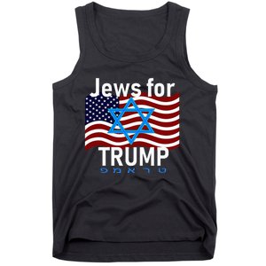 Jews For Trump American Flag Star Of David Hebrew Supporter Tank Top