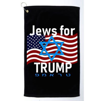 Jews For Trump American Flag Star Of David Hebrew Supporter Platinum Collection Golf Towel