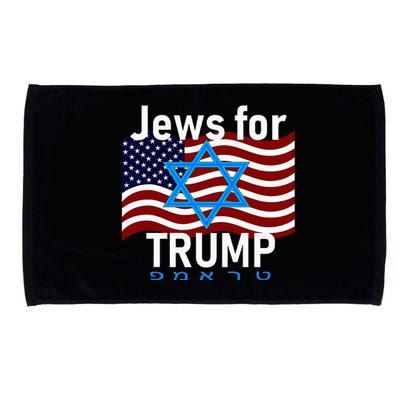 Jews For Trump American Flag Star Of David Hebrew Supporter Microfiber Hand Towel