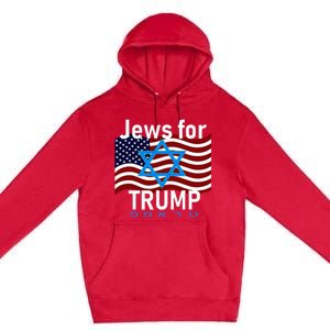 Jews For Trump American Flag Star Of David Hebrew Supporter Premium Pullover Hoodie