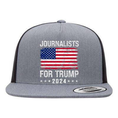 Journalists For Trump 2024 Flat Bill Trucker Hat