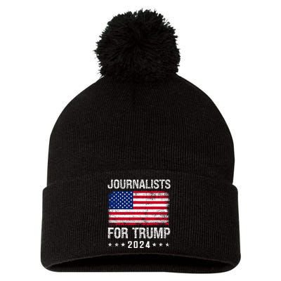 Journalists For Trump 2024 Pom Pom 12in Knit Beanie