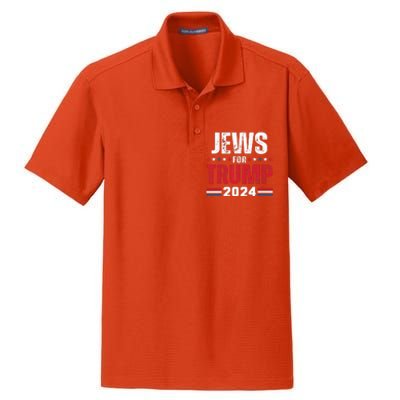 Jews For Trump 2024 American Flag Dry Zone Grid Polo