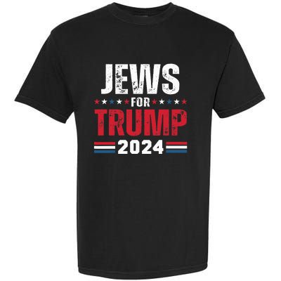 Jews For Trump 2024 American Flag Garment-Dyed Heavyweight T-Shirt