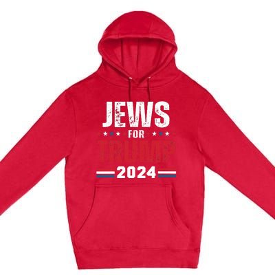 Jews For Trump 2024 American Flag Premium Pullover Hoodie