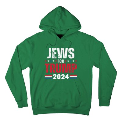 Jews For Trump 2024 American Flag Hoodie