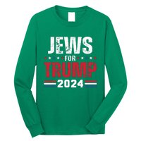 Jews For Trump 2024 American Flag Long Sleeve Shirt