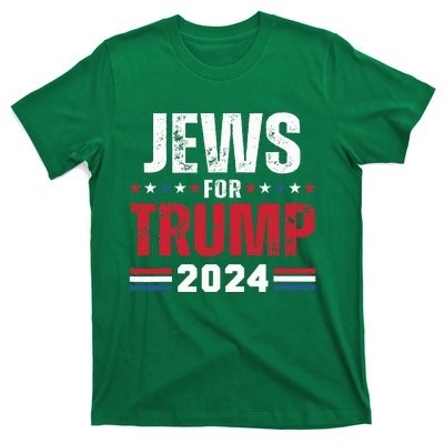 Jews For Trump 2024 American Flag T-Shirt