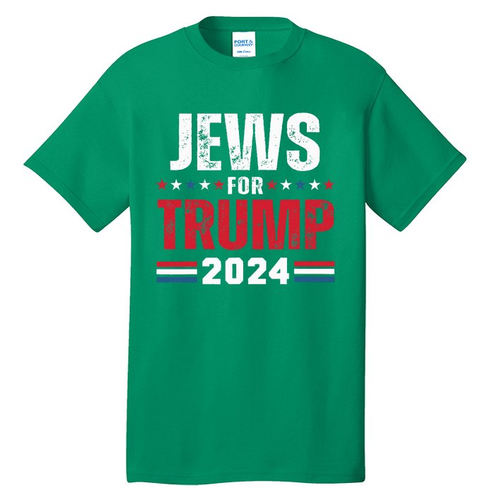 Jews For Trump 2024 American Flag Tall T-Shirt