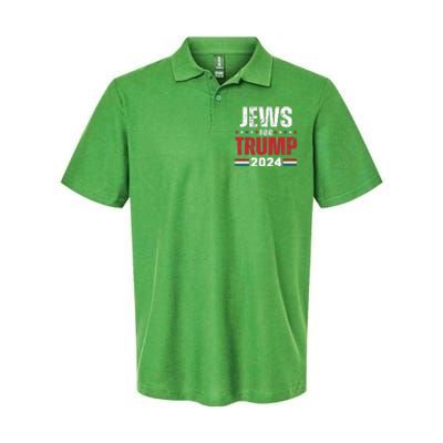 Jews For Trump 2024 American Flag Softstyle Adult Sport Polo