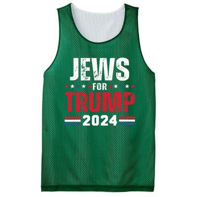 Jews For Trump 2024 American Flag Mesh Reversible Basketball Jersey Tank