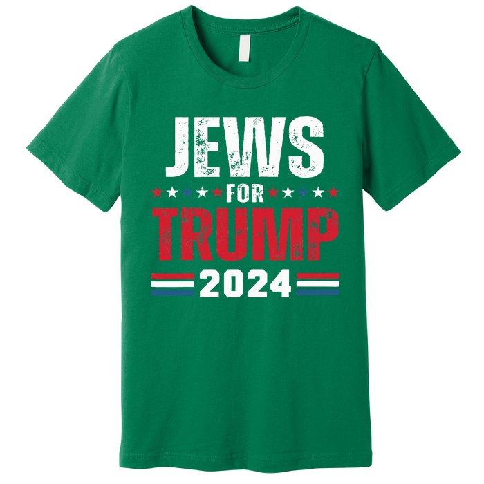 Jews For Trump 2024 American Flag Premium T-Shirt