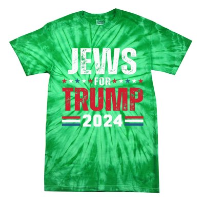 Jews For Trump 2024 American Flag Tie-Dye T-Shirt