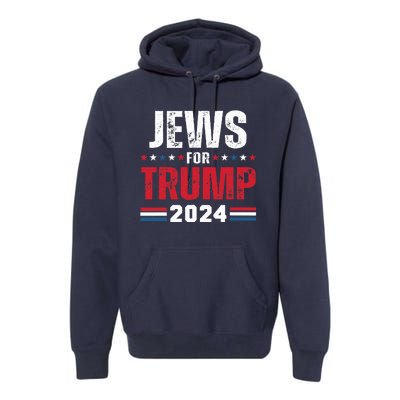 Jews For Trump 2024 American Flag Premium Hoodie