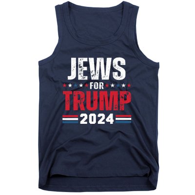 Jews For Trump 2024 American Flag Tank Top