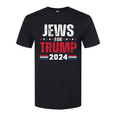 Jews For Trump 2024 American Flag Softstyle CVC T-Shirt