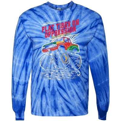 Junenth Flat Tires On Oppression Monster Vehicle Truck Meaningful Gift Tie-Dye Long Sleeve Shirt