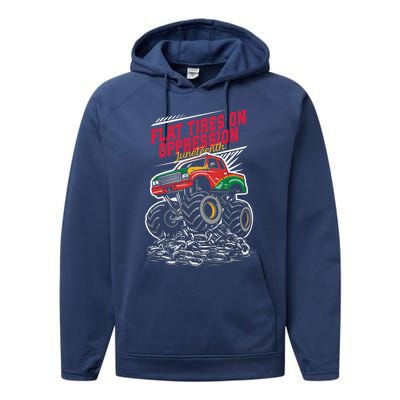 Junenth Flat Tires On Oppression Monster Vehicle Truck Meaningful Gift Performance Fleece Hoodie