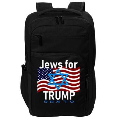 Jews For Trump American Flag Star Of David Hebrew Impact Tech Backpack