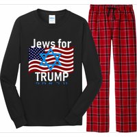 Jews For Trump American Flag Star Of David Hebrew Long Sleeve Pajama Set