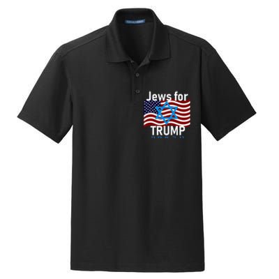 Jews For Trump American Flag Star Of David Hebrew Dry Zone Grid Polo