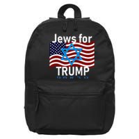 Jews For Trump American Flag Star Of David Hebrew 16 in Basic Backpack